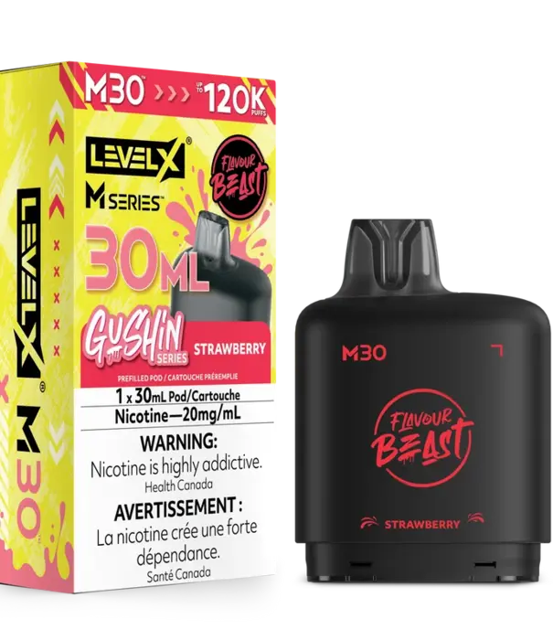 level X Strawberry Flavour Beast Gushin Level X M-Series 120k Disposable Vape Pod