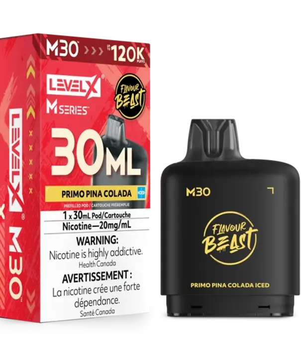 level X Primo Pina Colada Ice Flavour Beast Level X M-Series 120k Disposable Vape Pod