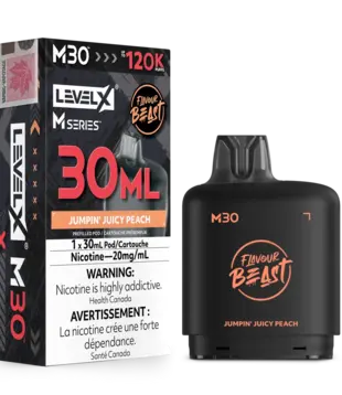 Jumpin Juicy Peach Flavour Beast Level X M-Series 120k Disposable Vape Pod