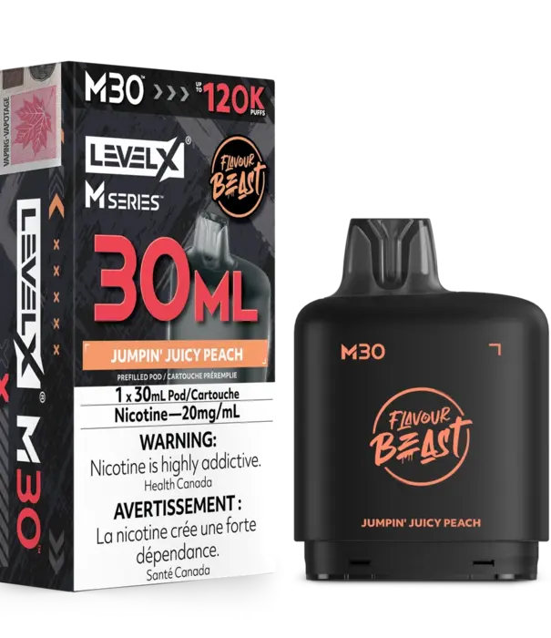 level X Jumpin Juicy Peach Flavour Beast Level X M-Series 120k Disposable Vape Pod