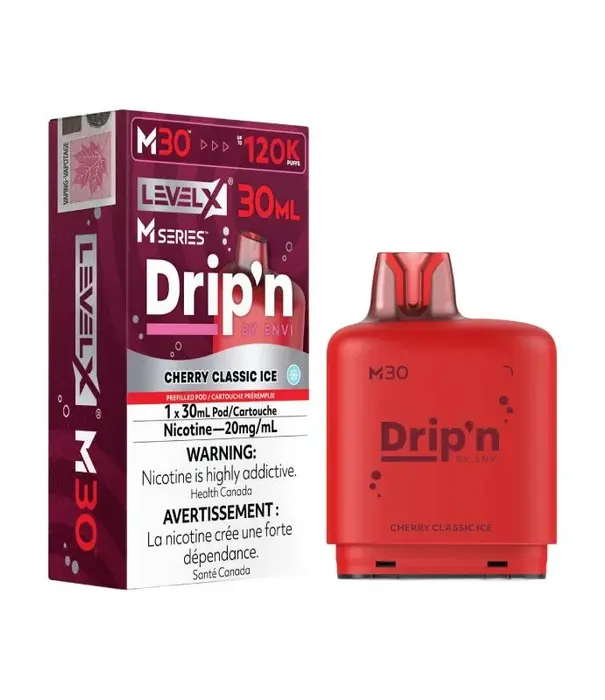 level X Cherry Classic Ice Flavour Beast Level X Drip’N M-series 120k Disposable Vape Pod