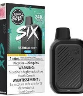 Extreme Mint Ice Flavour Beast Six 24k Rechargeable Disposable