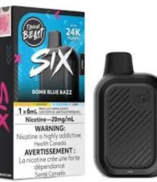 Bomb Blue Razz Flavour Beast Six 24k Rechargeable Disposable