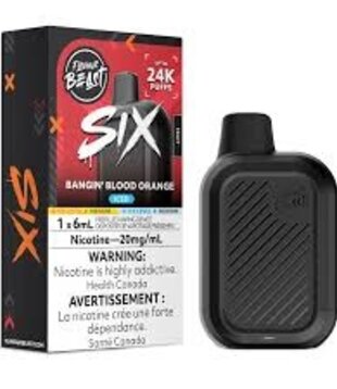 Bangin Blood Orange Ice Flavour Beast Six 24k Rechargeable Disposable