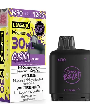 Grape Flavour Beast Gushin Level X M-Series 120k Disposable Vape Pod