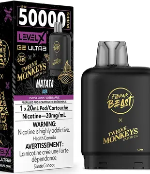 Matata Ice Flavour Beast Twelve Monkeys Level X M-Series 120k Disposable Vape Pod