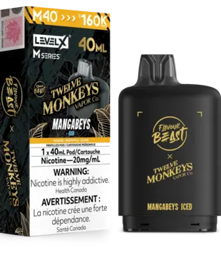 Mangabeys Ice Flavour Beast Twelve Monkeys Level X M-Series 120k Disposable Vape Pod