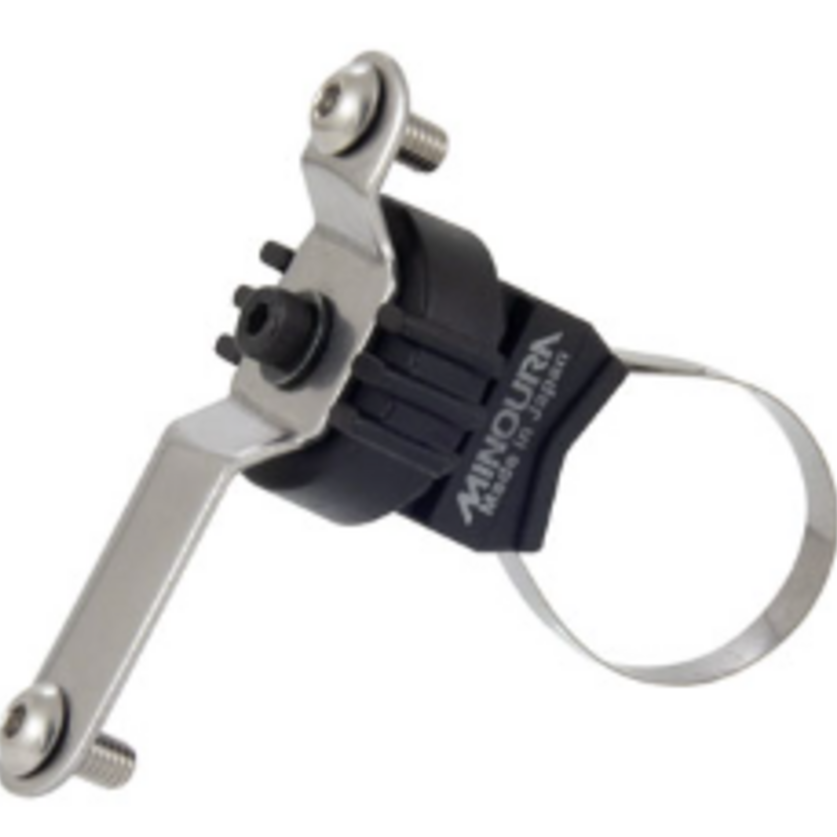 Minoura Cage Mount - Minoura Clamp-on Bottle Cage Holder -  22-35mm, Black