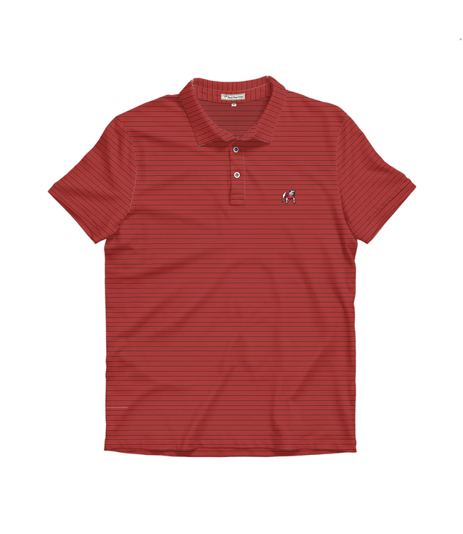 Old Dawg Red Striped Polo