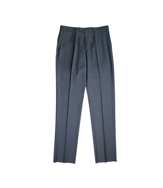 BALLIN FOR H. STOCKTON Charcoal 4-Harness Serge Flat Front