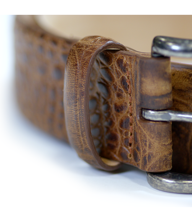 Cognac Embossed Crocback