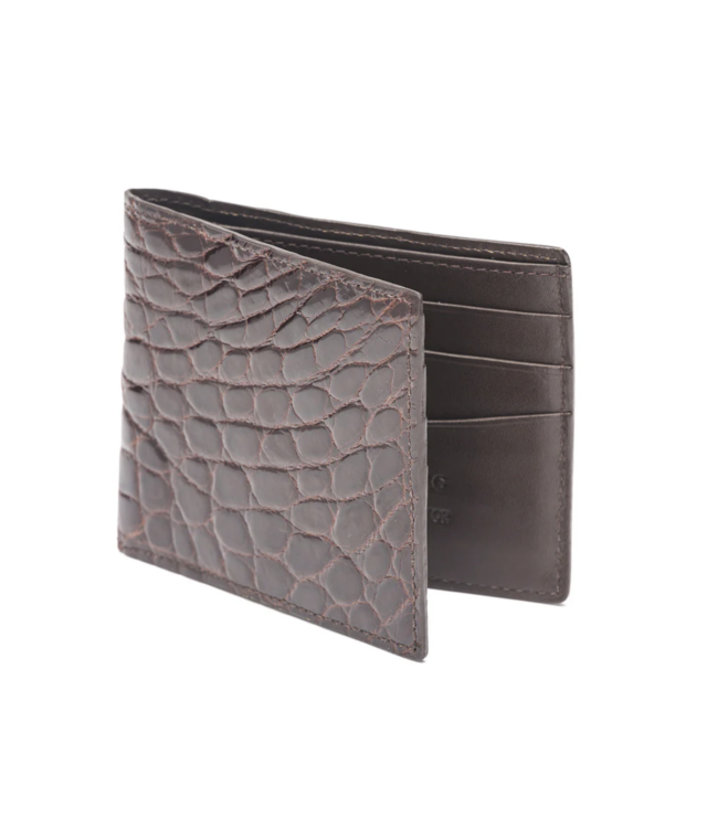 Brown Glazed Gator Hip Wallet
