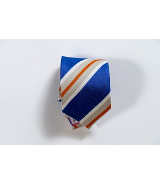 Seaward & Stearn Blue/Khaki Silk/Linen Stripe