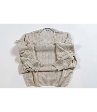 GRAN SASSO Linen/Cotton Cable Crew