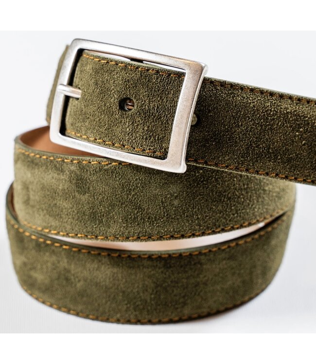 Army Suede Orange Stitch Belt