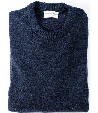 JOHNSTONS Navy Donegal Cashmere Crew