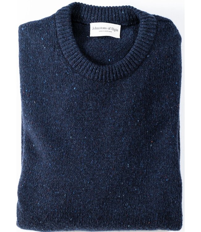 Navy Donegal Cashmere Crew