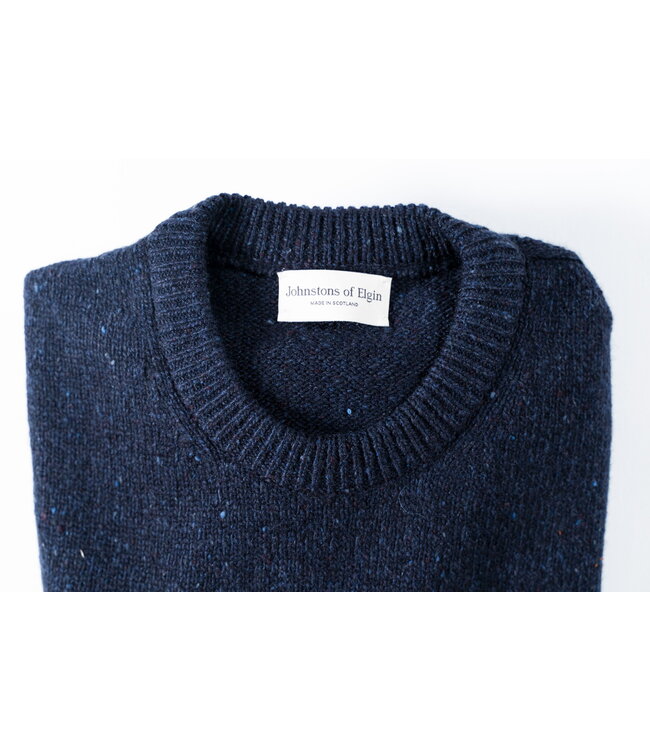Navy Donegal Cashmere Crew
