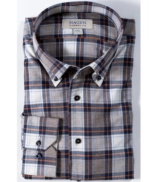 HAGEN Navy/Stone Brushed Plaid
