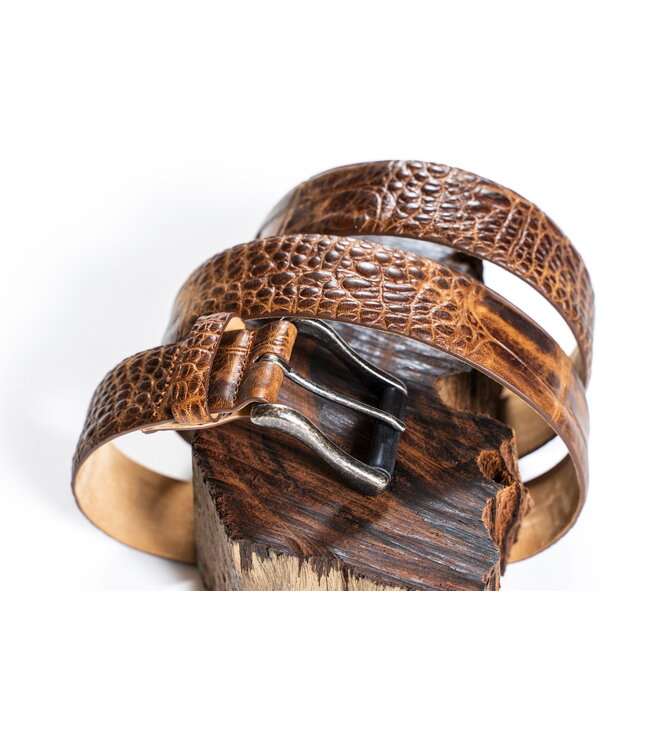 Cognac Embossed Crocback