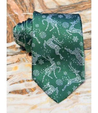 ROBERT JENSEN FOR H. STOCKTON Green Reindeer Woven