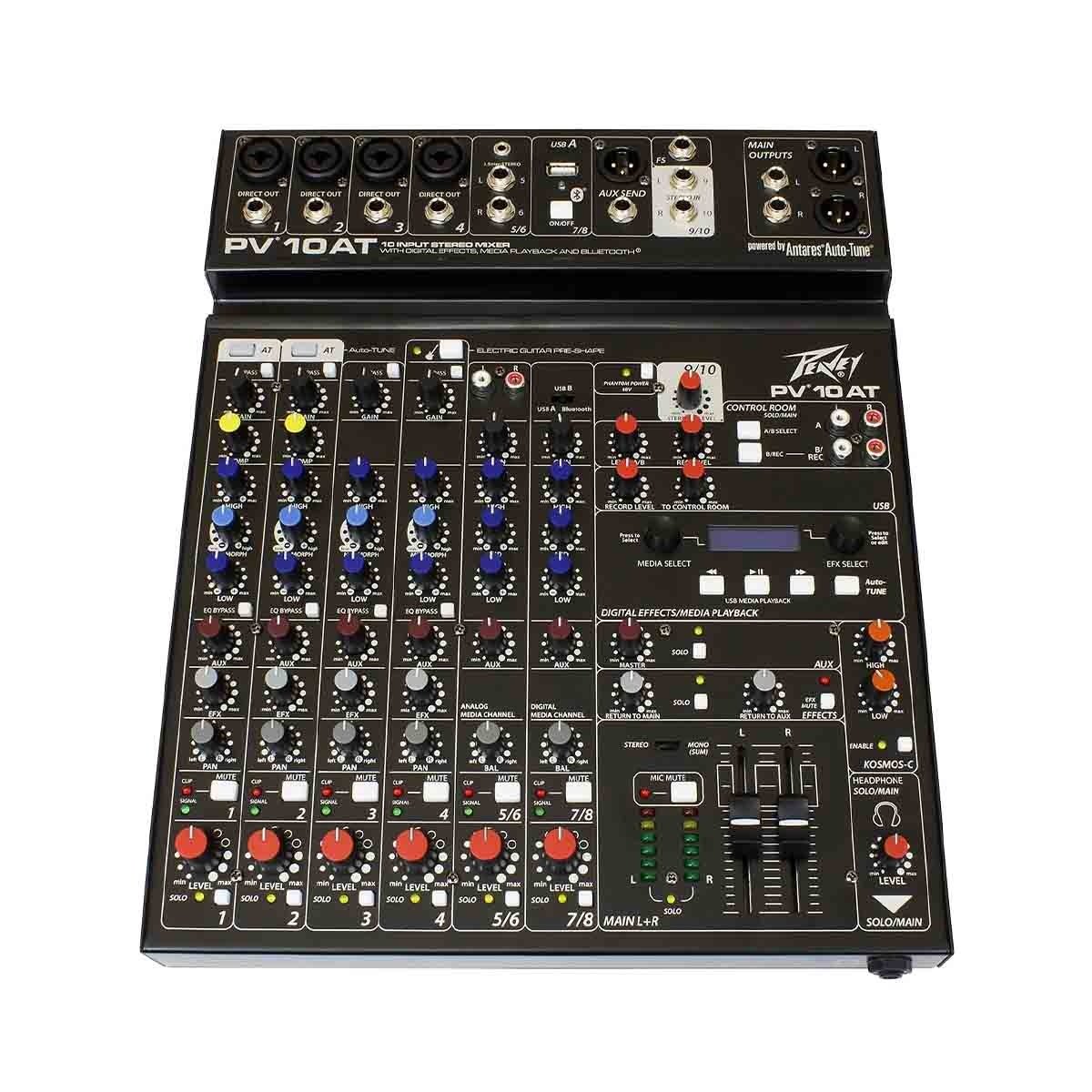 PEAVEY PV10AT 10-CHANNEL MIXER (WITH AUTO-TONE AND BLUETOOTH