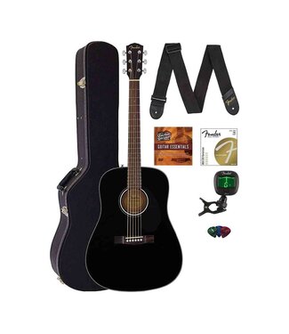 Fender CD60S Concert V2 Spruce Acoustic Guitar Pack - Black