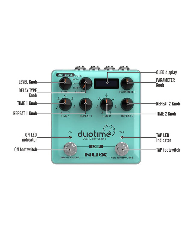 NUX DuoTime Dual Delay Pedal | Roxy Music