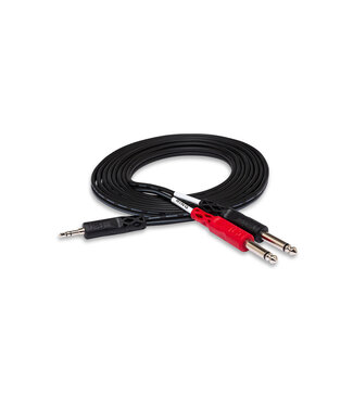 Hosa Hosa Breakout 3.5MM TRSM To Dual 1/4" TSM Cable - 3 Feet - CMP153