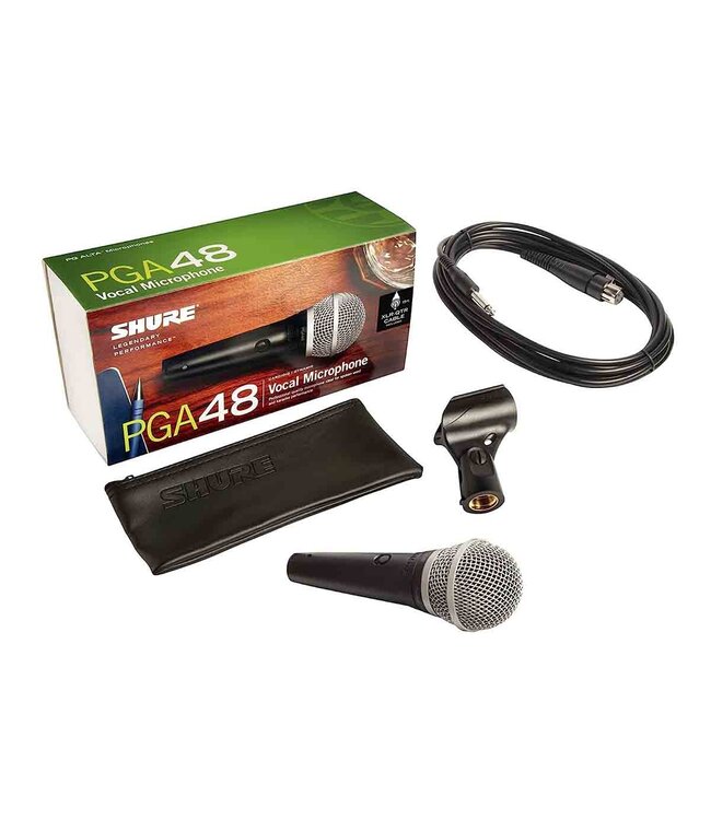 Shure PGA48-QTR Dynamic Vocal Microphone with 1/4 inch to XLR Cable