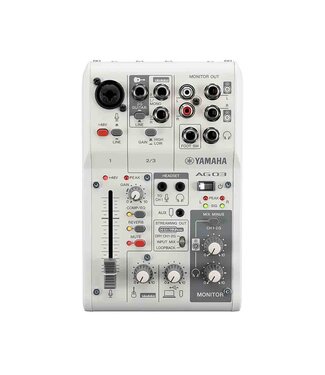 Yamaha AG03 Mk2 3-Channel Mixer and USB Audio Interface White