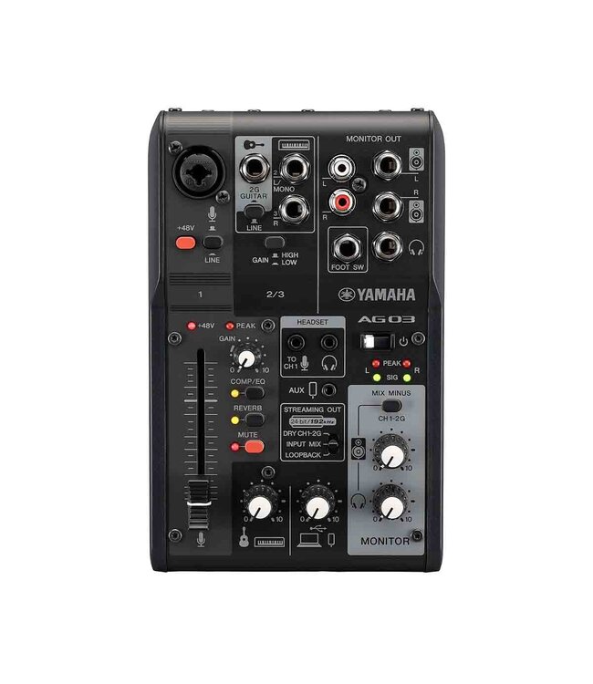 Yamaha AG03 Mk2 3-channel Mixer and USB Audio Interface - Black