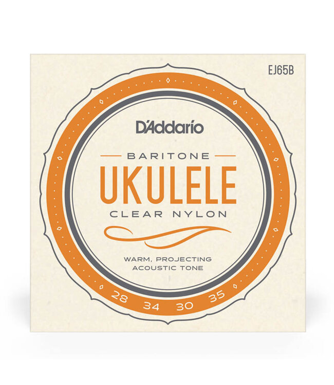 D'Addario EJ65B Baritone Clear Nylon Ukulele Strings .028-.035
