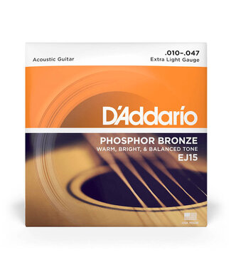 D'Addario D'Addario EJ15 Phosphor Bronze Acoustic Guitar Strings - .010-.047 Extra Light