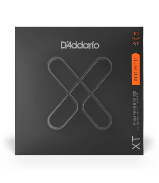 D'Addario XTAPB1047 XT Phosphor Bronze Coated Acoustic Guitar Strings - .010-.047 Extra Light