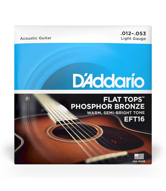 D'Addario Light Flat Tops PB Acoustic Guitar Strings 12-53