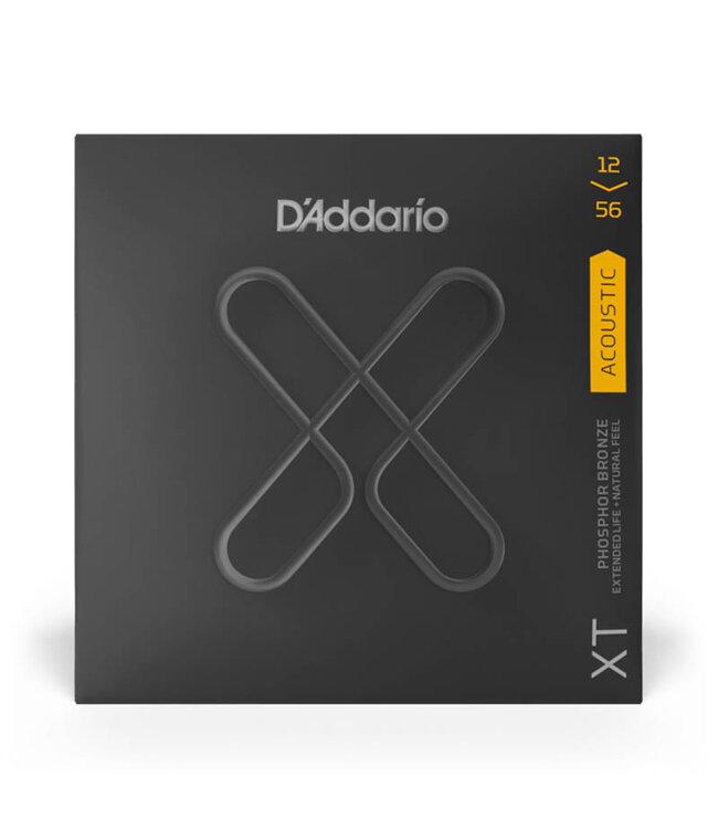 D'Addario XTAPB1256 XT Phosphor Bronze Coated Acoustic Guitar Strings - .012-.056 Light Top/Medium Bottom
