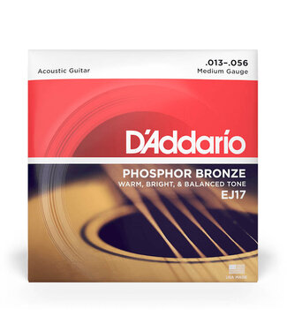 D'Addario D'Addario EJ17 Phosphor Bronze Acoustic Guitar Strings - .013-.056