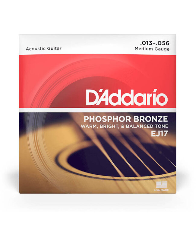D'Addario Medium PB Acoustic Guitar Strings 13-56