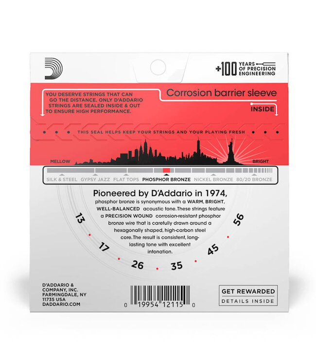 D'Addario EJ17 Phosphor Bronze Acoustic Guitar Strings - .013-.056