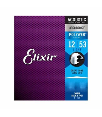 Elixir Elixir Strings 11050 Polyweb 80/20 Bronze Acoustic Guitar Strings - .012-.053 Light