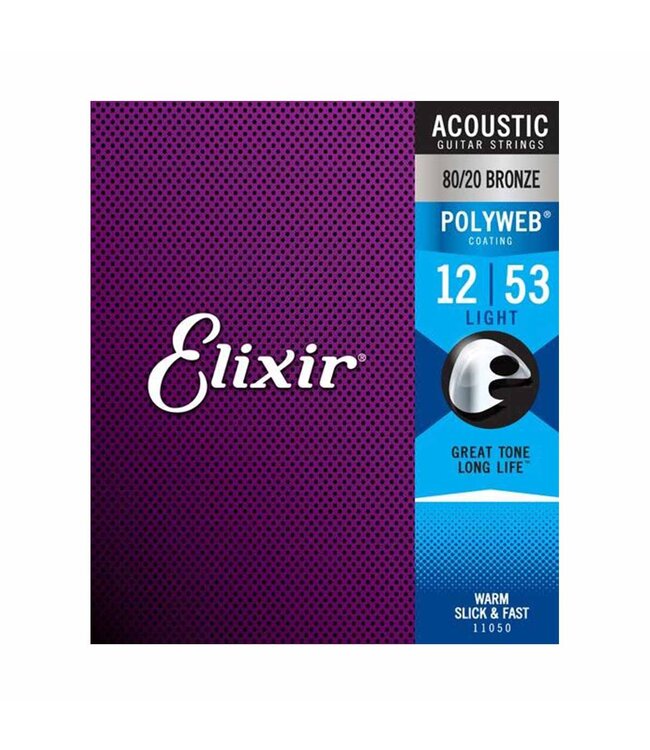 Elixir Light Polyweb 80/20 Acoustic Guitar Strings 12-53