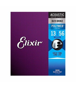 Elixir Elixir Strings 11100 Polyweb 80/20 Bronze Acoustic Guitar Strings - .013-.056 Medium