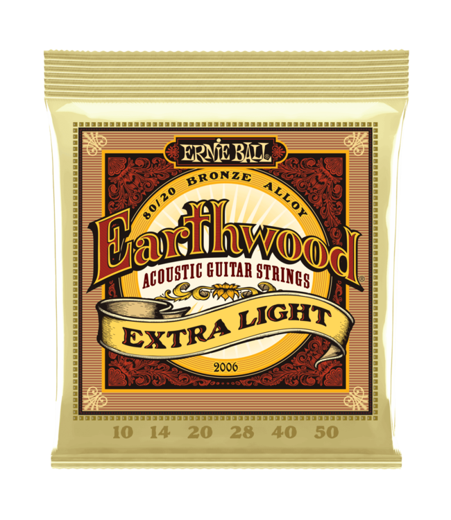 Ernie Ball 2006 Earthwood 80/20 Bronze Acoustic Guitar Strings - .010-.050 Extra Light