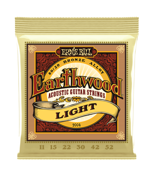 Ernie Ball 2004 Earthwood 80/20 Bronze Acoustic Guitar Strings - .011-.052 Light