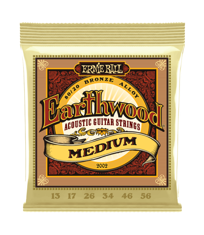 Ernie Ball 2002 Earthwood 80/20 Bronze Acoustic Guitar Strings - .013-.056 Medium