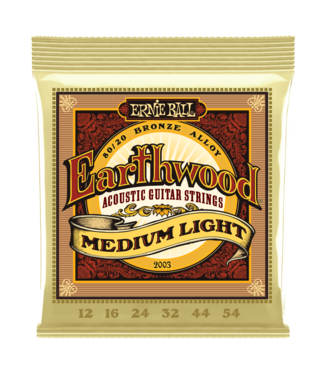 Ernie Ball Ernie Ball 2003 Earthwood 80/20 Bronze Acoustic Guitar Strings - .012-.054 Medium Light