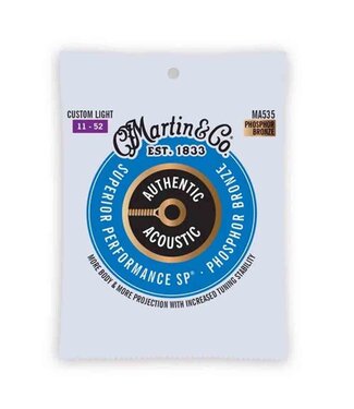 Martin Martin MA535 Authentic Superior Performance Phosphor Bronze Acoustic Guitar Strings - .011-.052 Custom Light