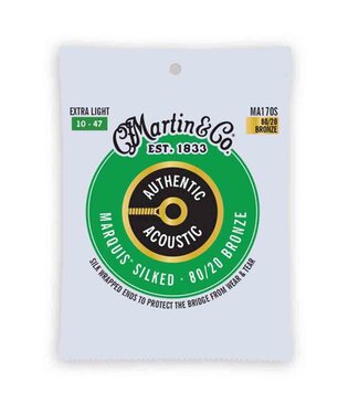 Martin Martin Extra Light Silked 80/20 PB Acoustic Guitar Strings 10-47