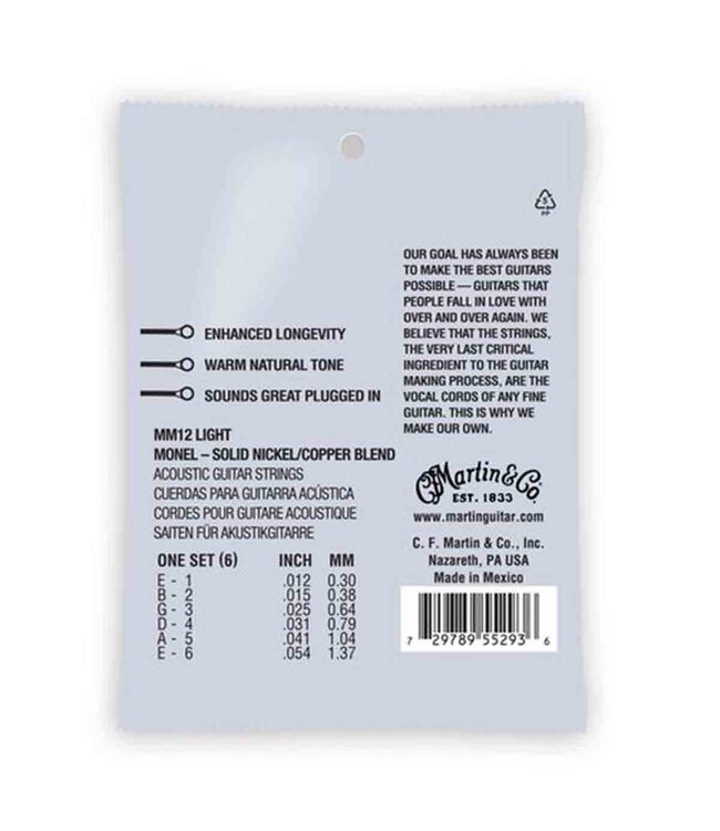 Martin MM12 Retro Acoustic Guitar Strings - .012-.054 Light